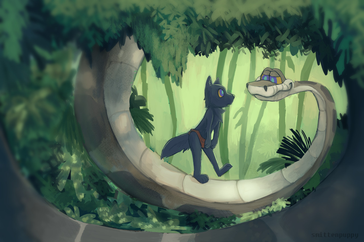 kaa (the jungle book and etc) created by smittenpuppy