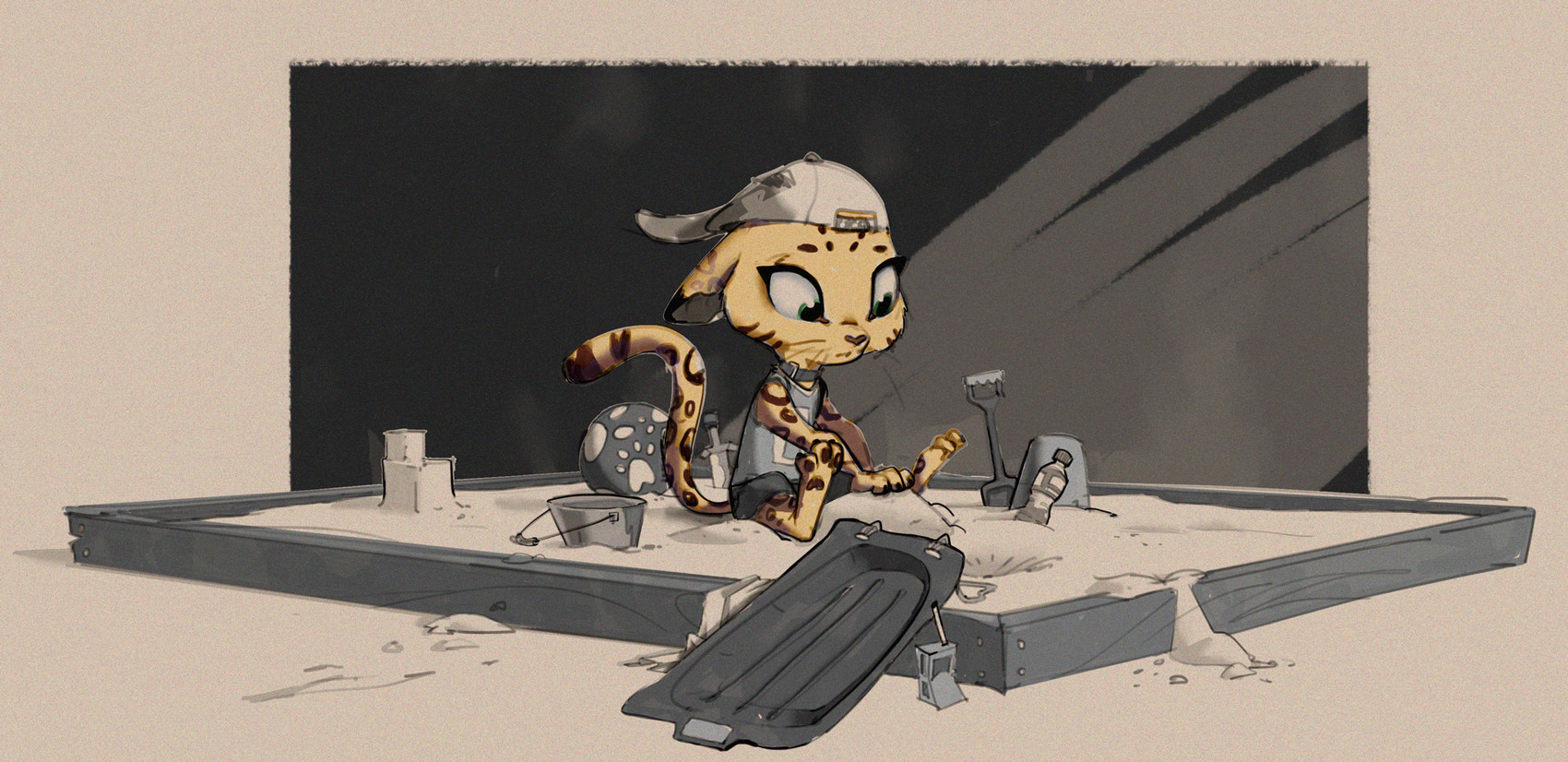 fan character and pepper (pepper in the sandbox and etc) created by ruffu