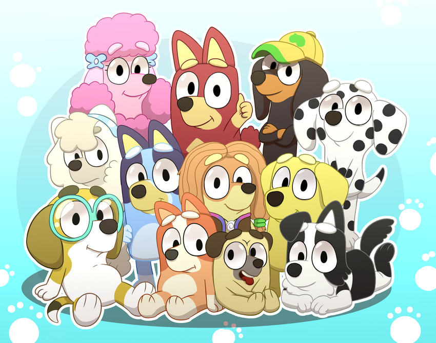 mackenzie border collie, snickers, buddy, chloe, honey, and etc (bluey (series)) created by polygon5