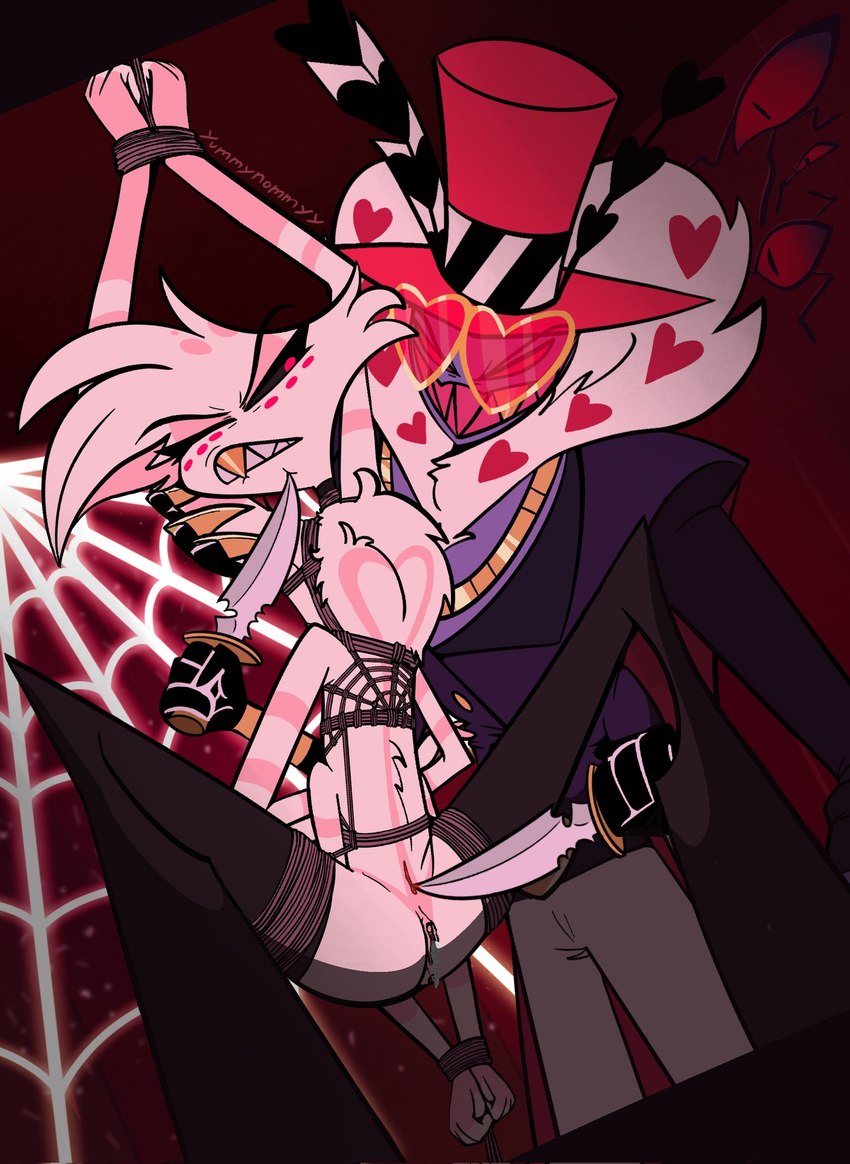 angel dust and valentino (hazbin hotel) created by yummynommyy