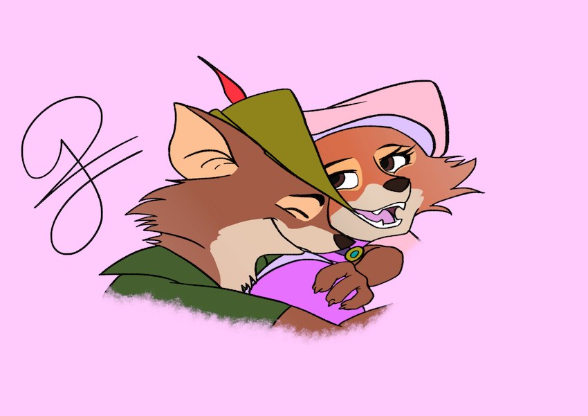 maid marian and robin hood (robin hood (disney) and etc) created by pinwinito