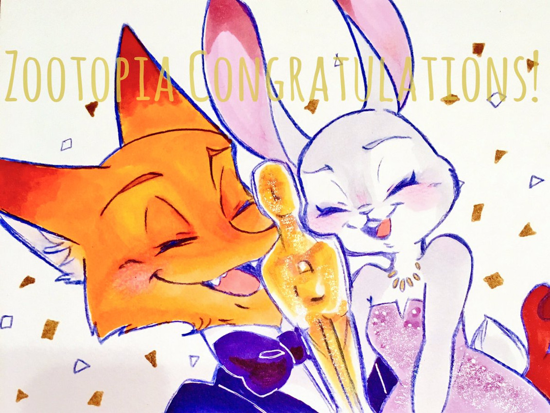 judy hopps and nick wilde (academy awards and etc) created by strawberry628