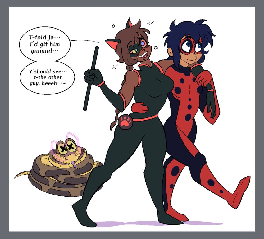 kaa and miraculous ladybug (miraculous ladybug and etc) created by feger23