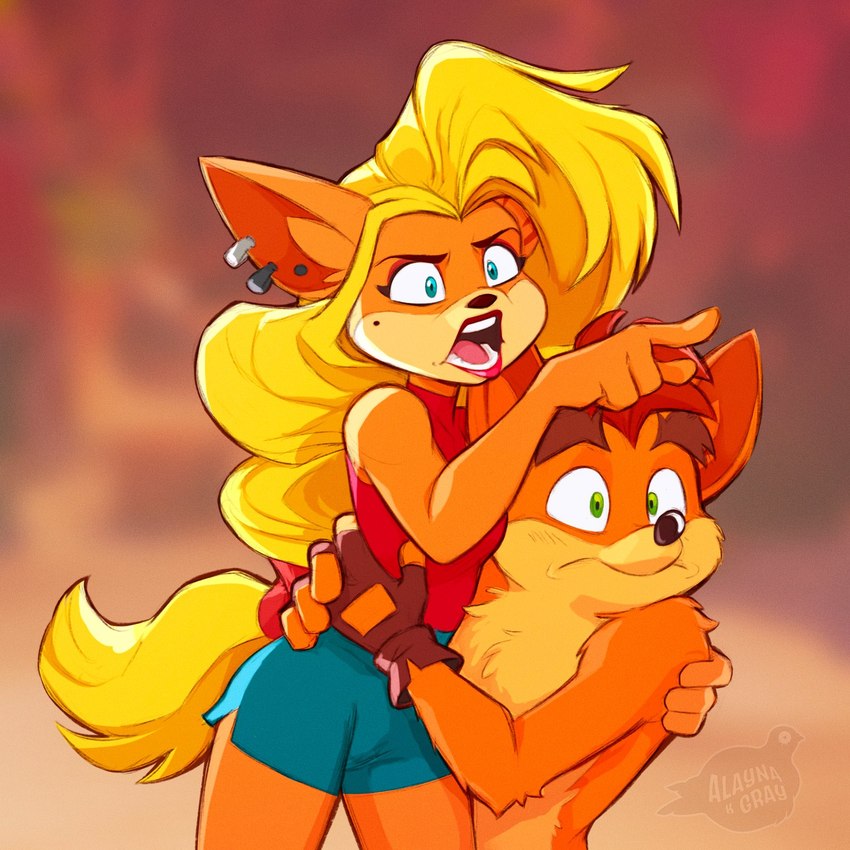 crash bandicoot and tawna bandicoot (crash bandicoot (series) and etc) created by alaynakgray