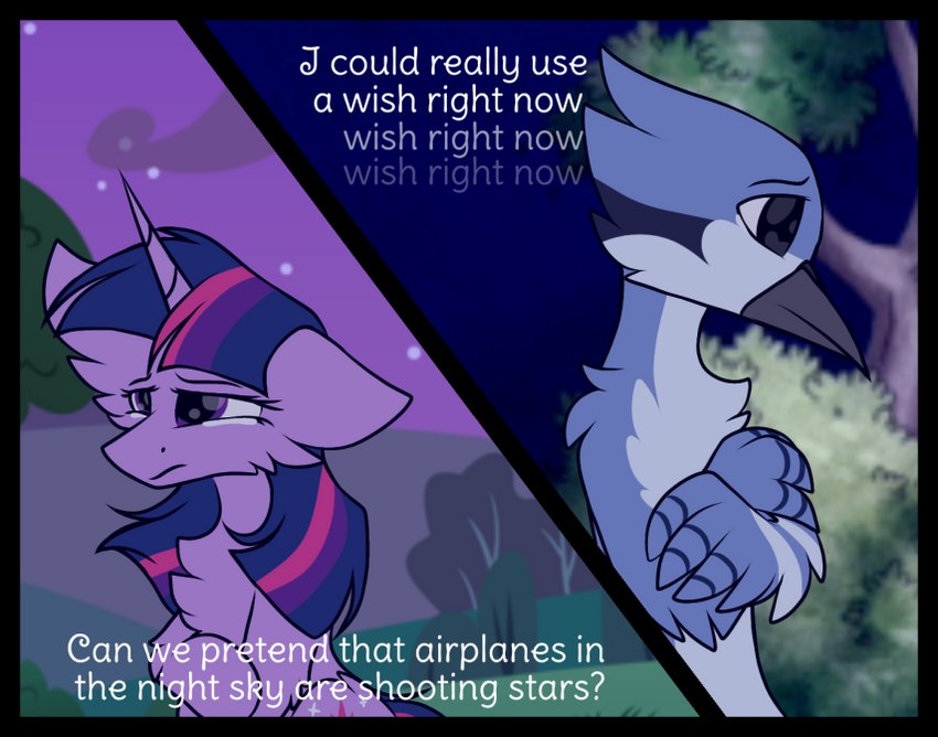 mordecai and twilight sparkle (friendship is magic and etc) created by pegacousin