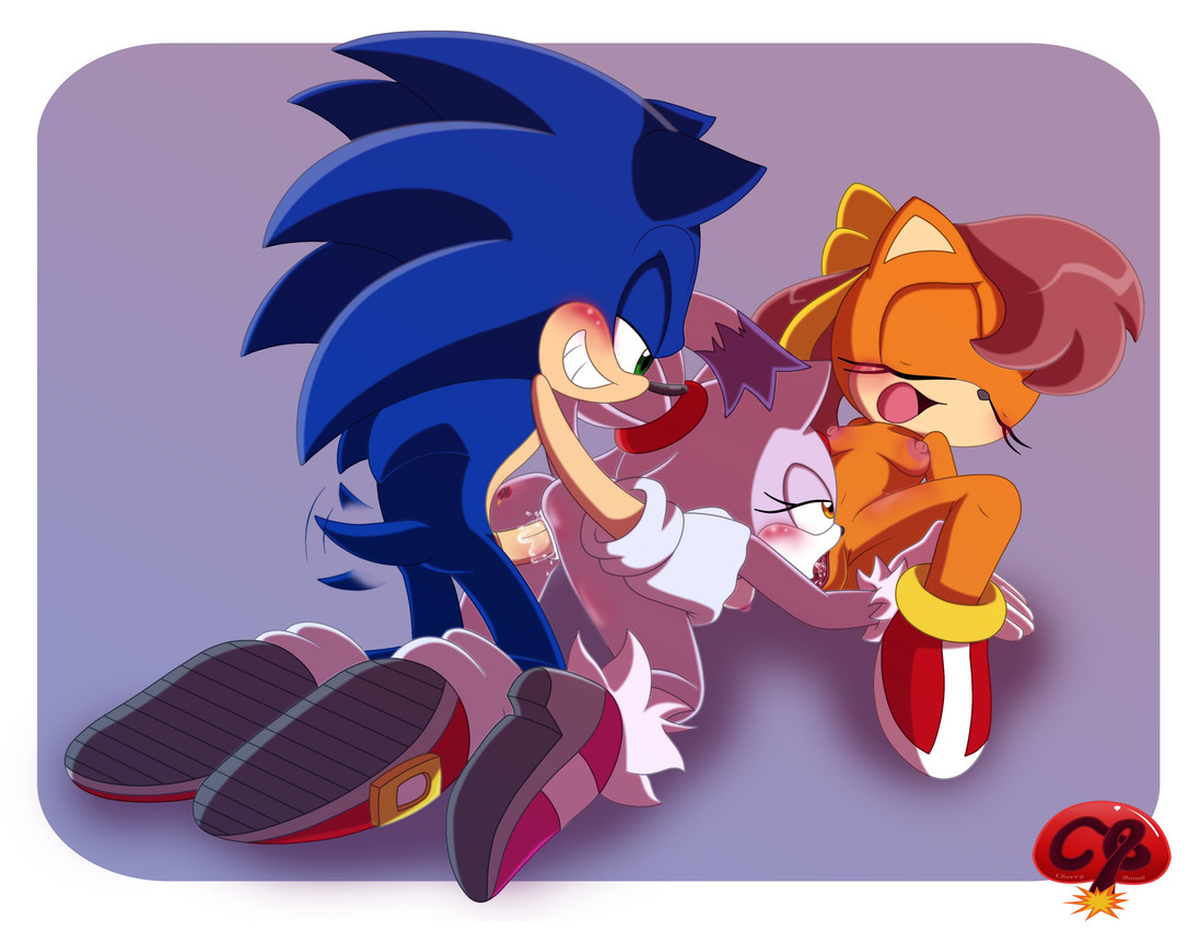 blaze the cat, sonic the hedgehog, and tiara boobowski (sonic the hedgehog (series) and etc) created by ladycherrybomba