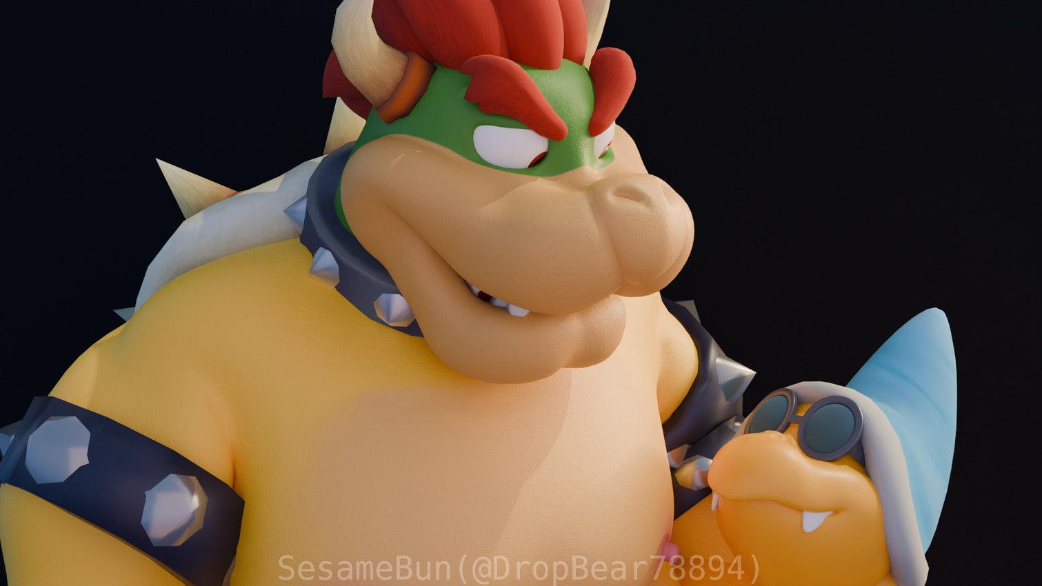 bowser and kamek (mario bros and etc) created by sesame bun