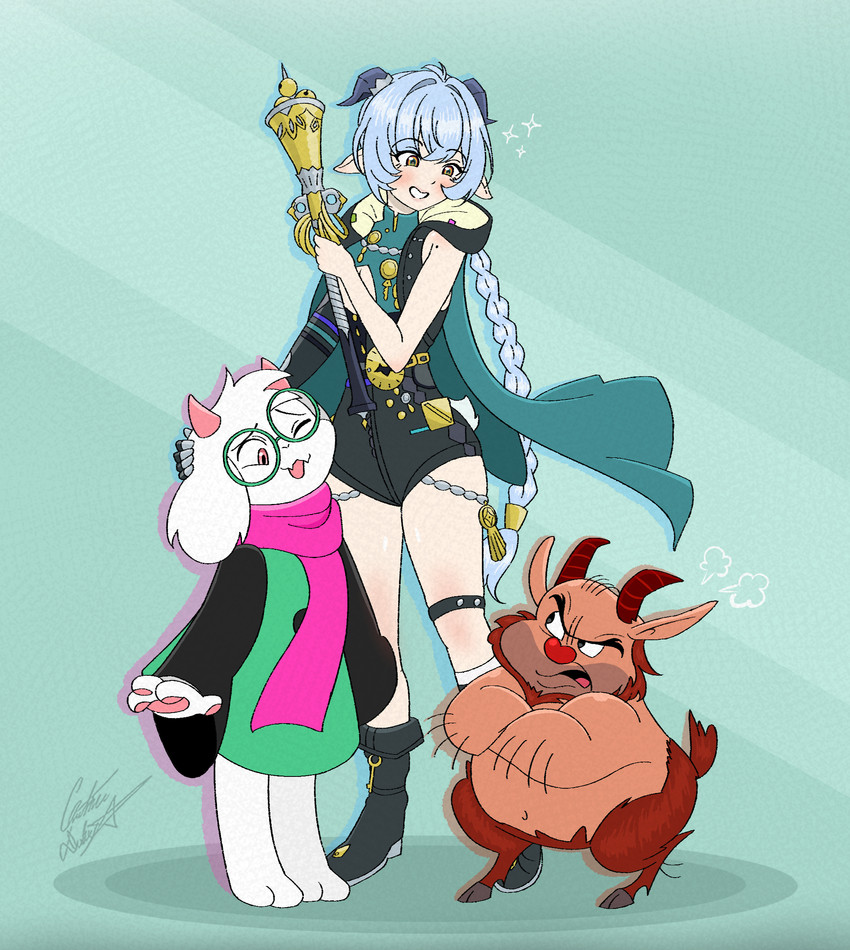 lucia elowen, philoctetes, and ralsei (undertale (series) and etc) created by chris-thekid