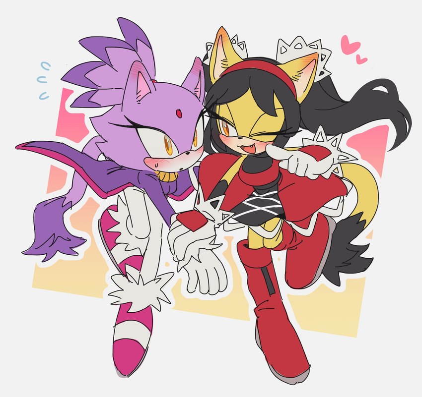 blaze the cat and honey the cat (sonic the hedgehog (series) and etc) created by roastedgarlics2