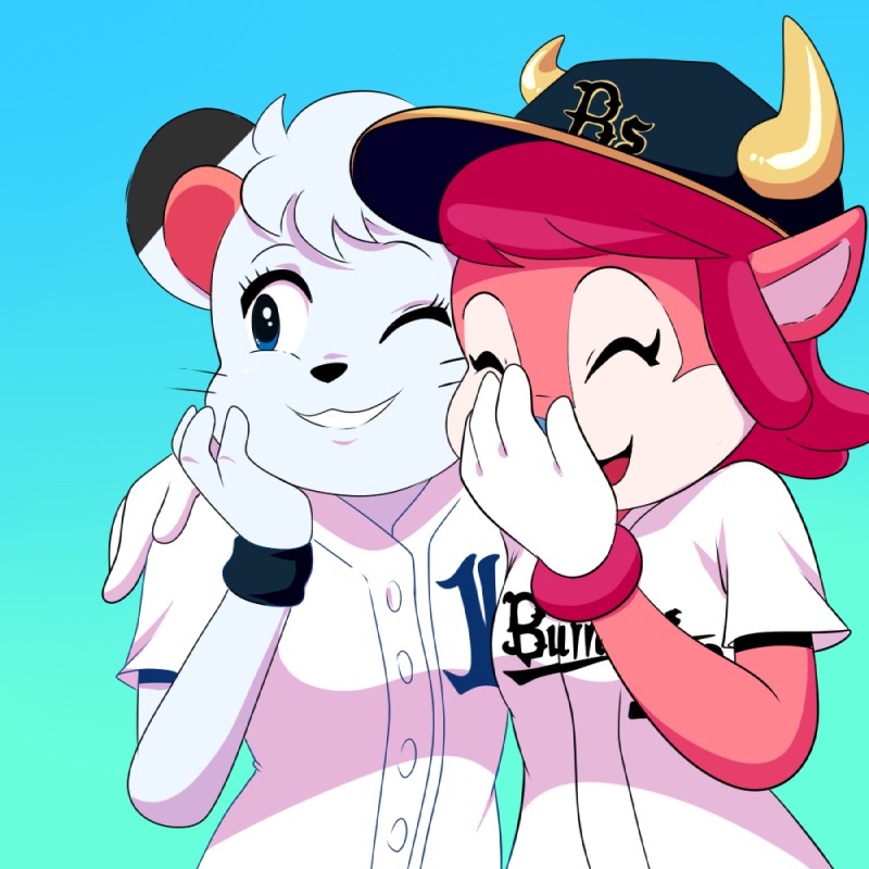 buffalo bell and lina (nippon professional baseball and etc) created by lonbluewolf