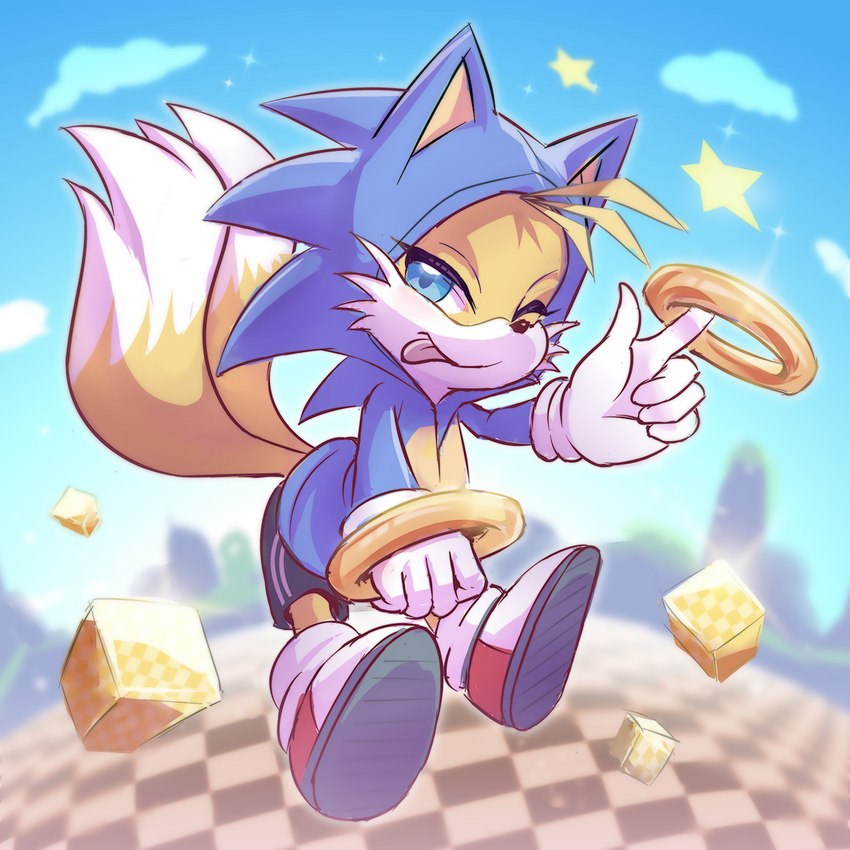 miles prower and sonic the hedgehog (sonic the hedgehog (series) and etc) created by shoru