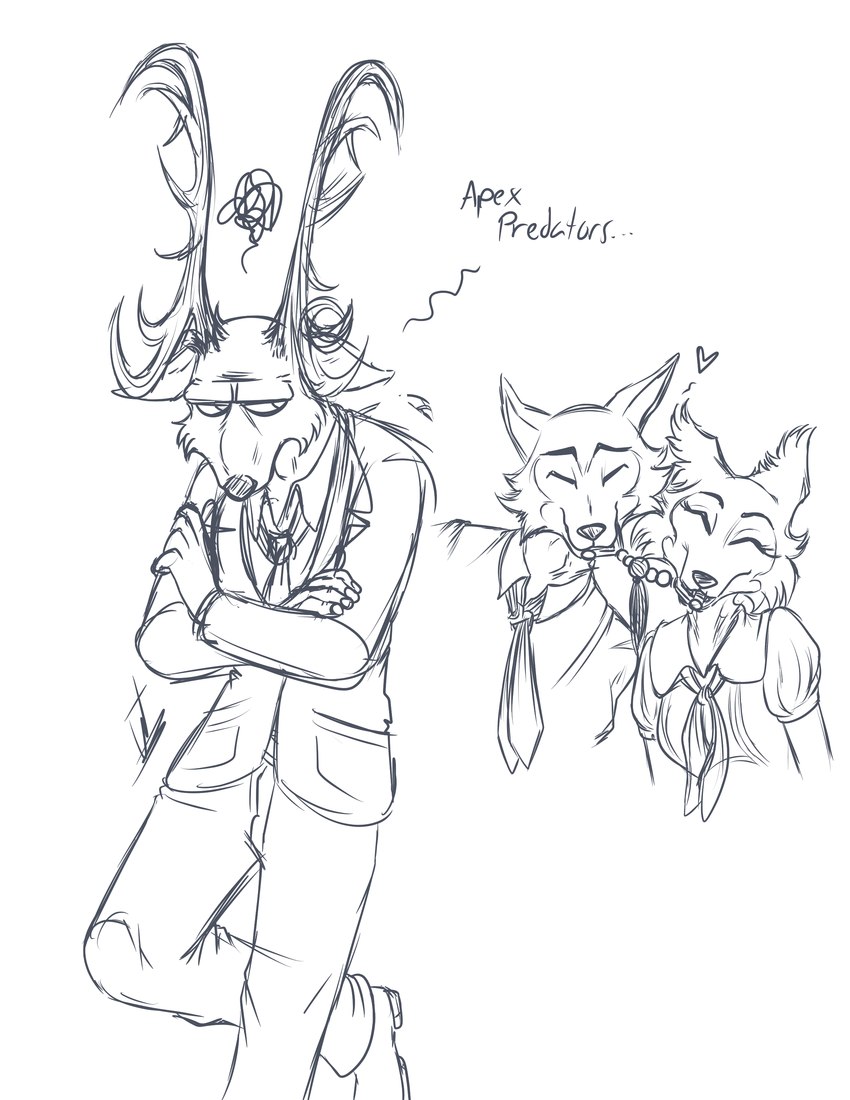 juno, legoshi, and louis (beastars) created by wastedtimeee