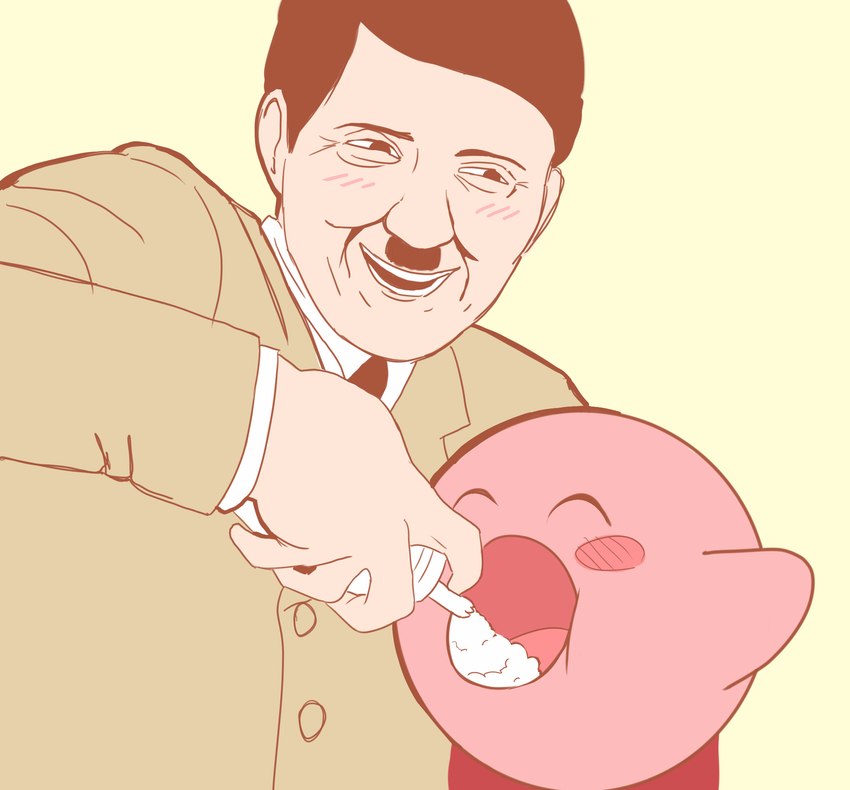 adolf hitler and kirby (kirby (series) and etc) created by poppage