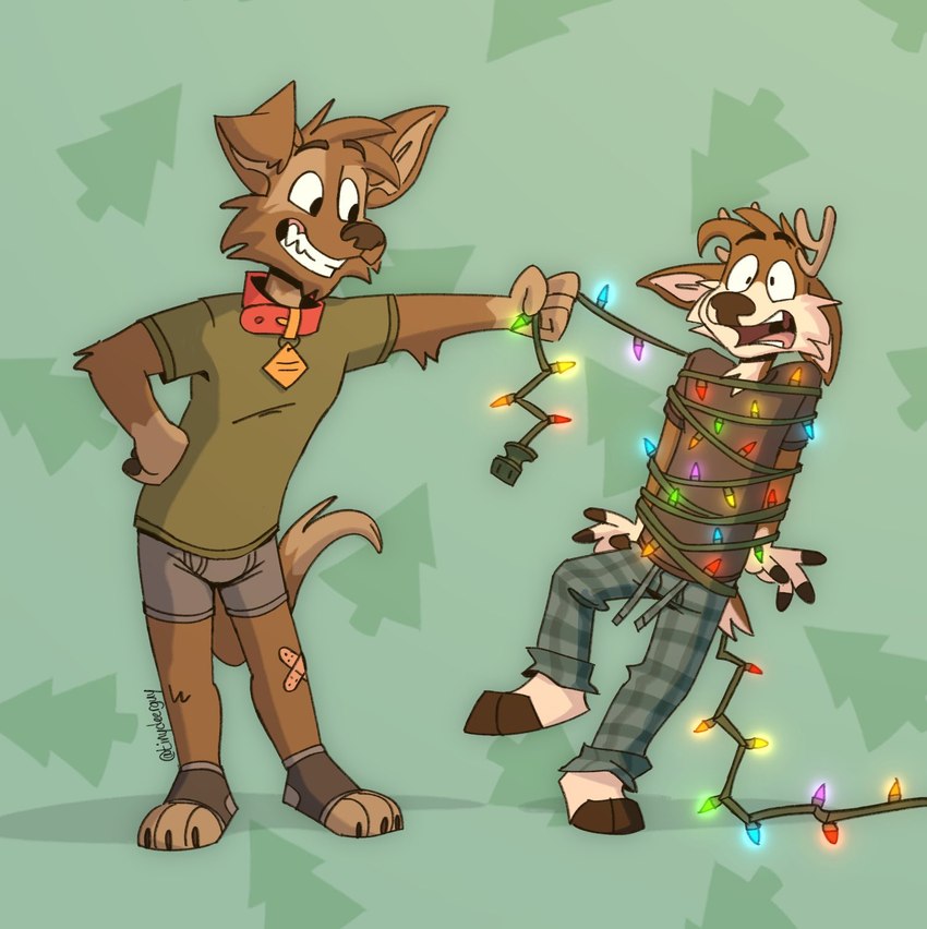 darwin and matt riskely (christmas) created by tinydeerguy