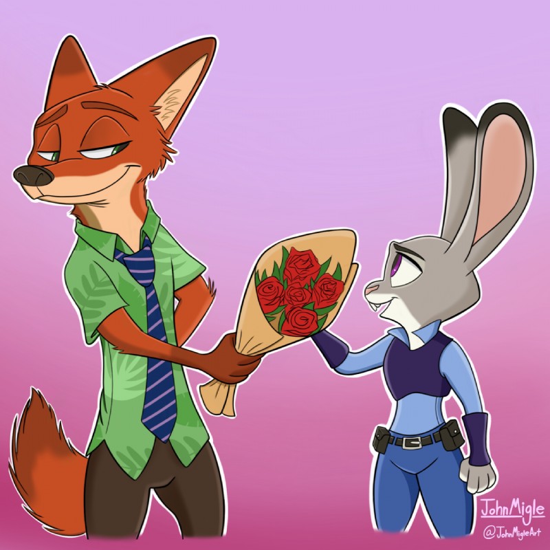 judy hopps and nick wilde (zootopia and etc) created by johnmigleart