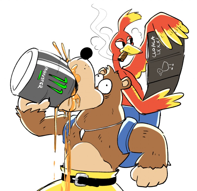 banjo and kazooie (monster energy and etc) created by anaugi