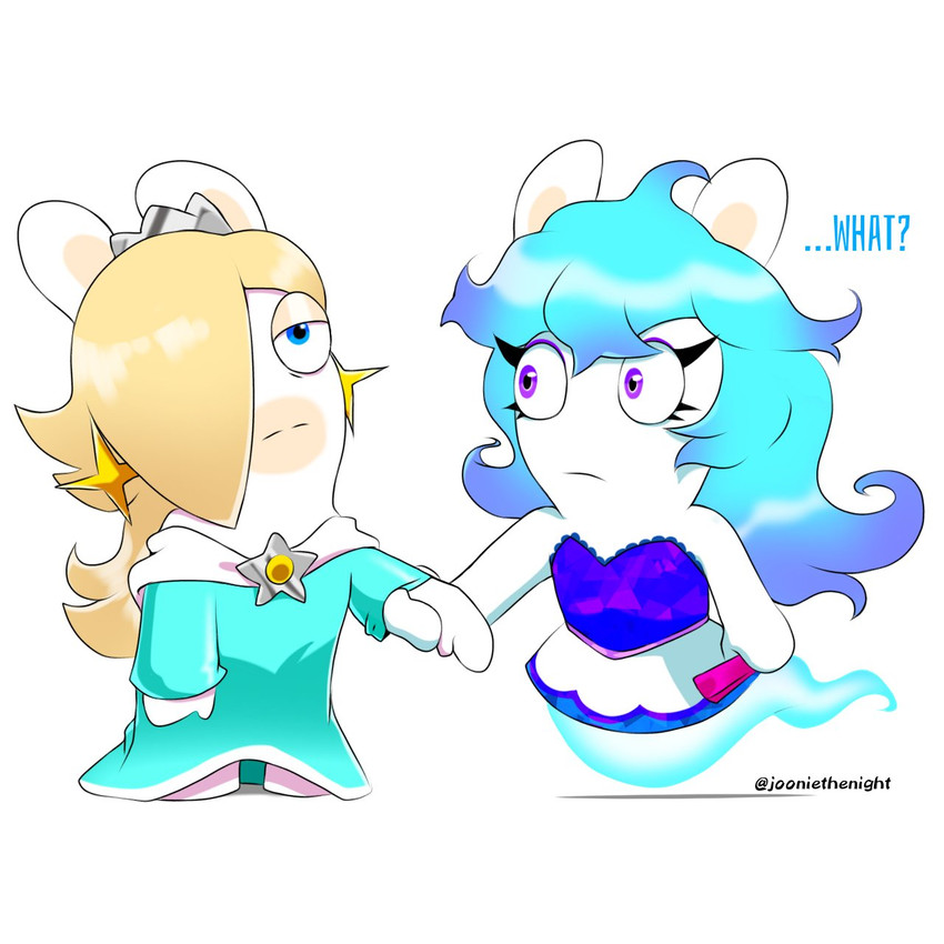 midnite and rabbid rosalina (mario plus rabbids sparks of hope and etc) created by jooniethenight