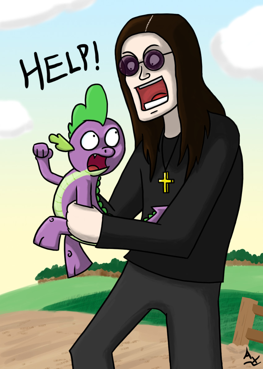 ozzy osbourne and spike (friendship is magic and etc) created by axon-griegor