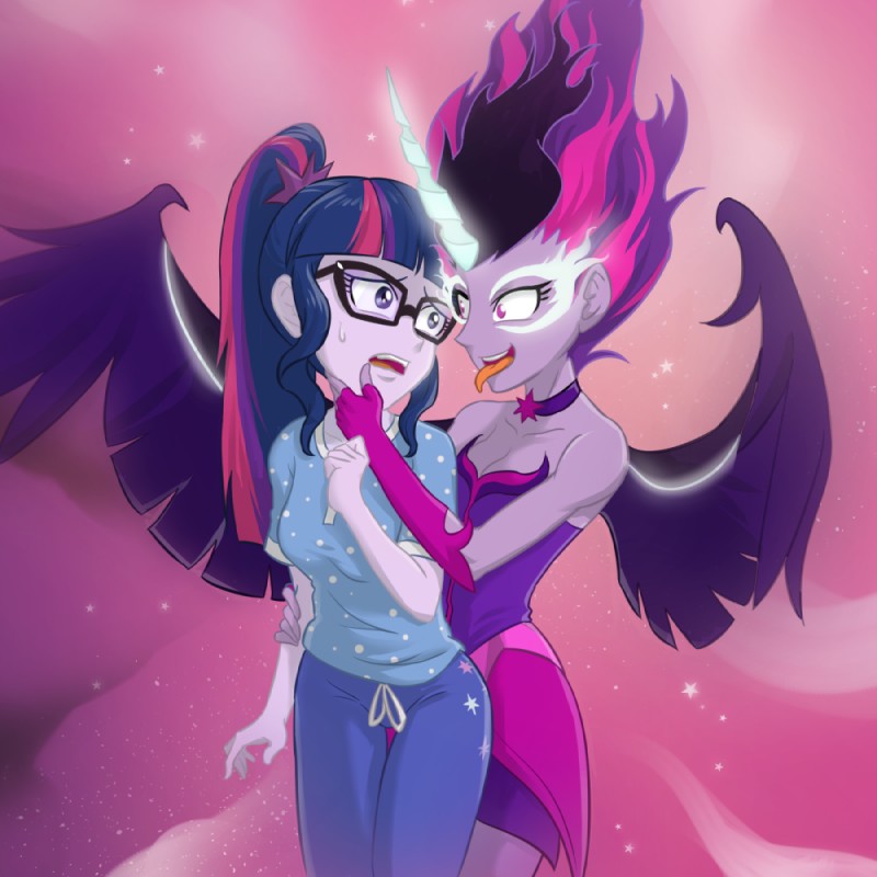 anon, midnight sparkle, and twilight sparkle (equestria girls and etc) created by centinel303