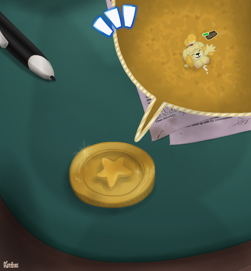 isabelle (animal crossing and etc) created by kralex (artist)