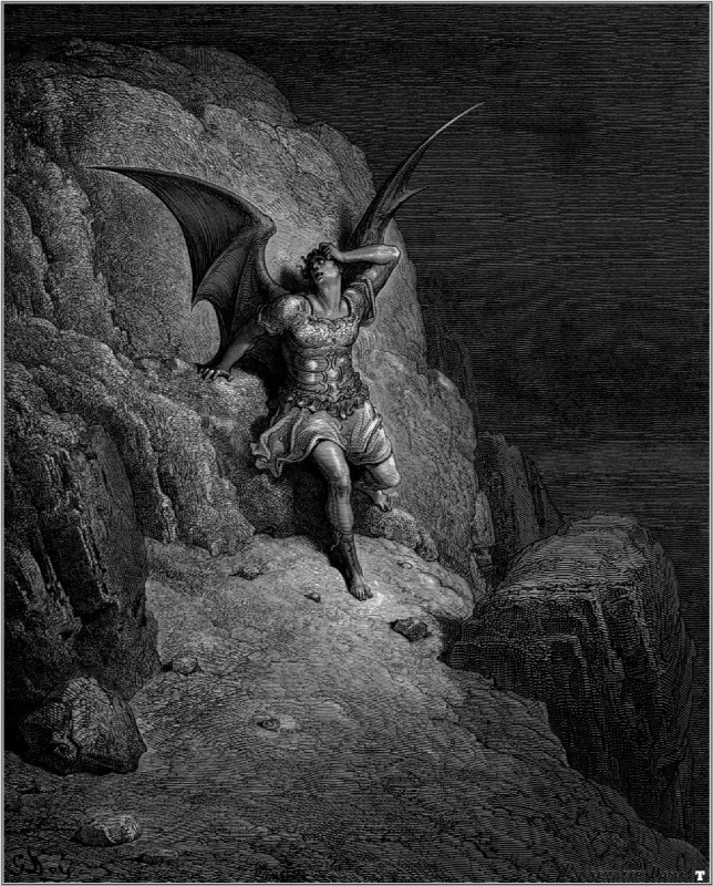 satan (paradise lost) created by gustave dore