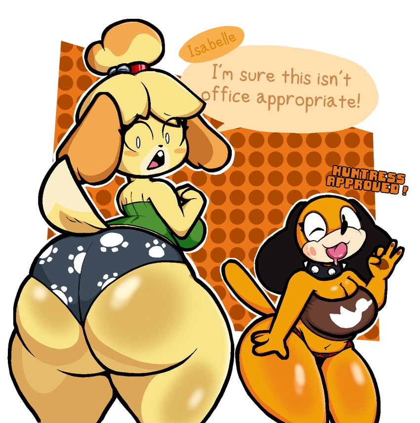 duck hunt dog, huntress, and isabelle (animal crossing and etc) created by lewdewott