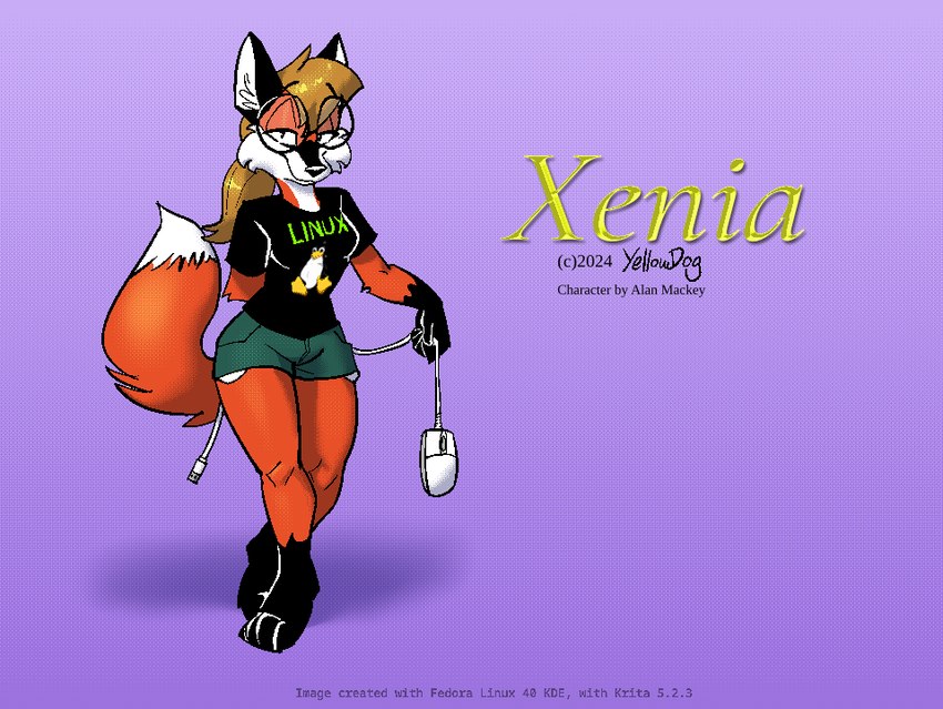 tux and xenia (linux) created by artbyyellowdog