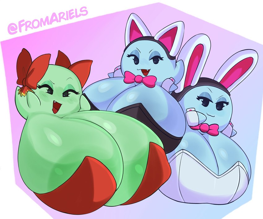 lady bow, lahla, and peeka (paper mario and etc) created by fromariels