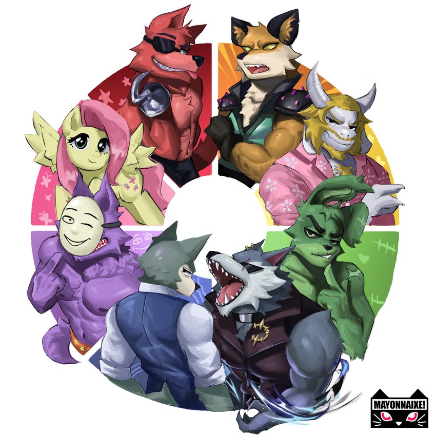 kedamono, legoshi, fennix, springtrap, fluttershy, and etc (five nights at freddy's 3 and etc) created by lumii