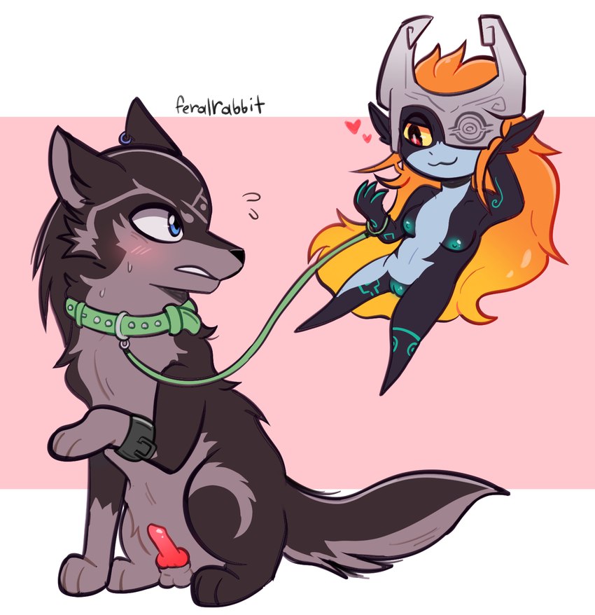 link and midna (the legend of zelda and etc) created by feralrabbit