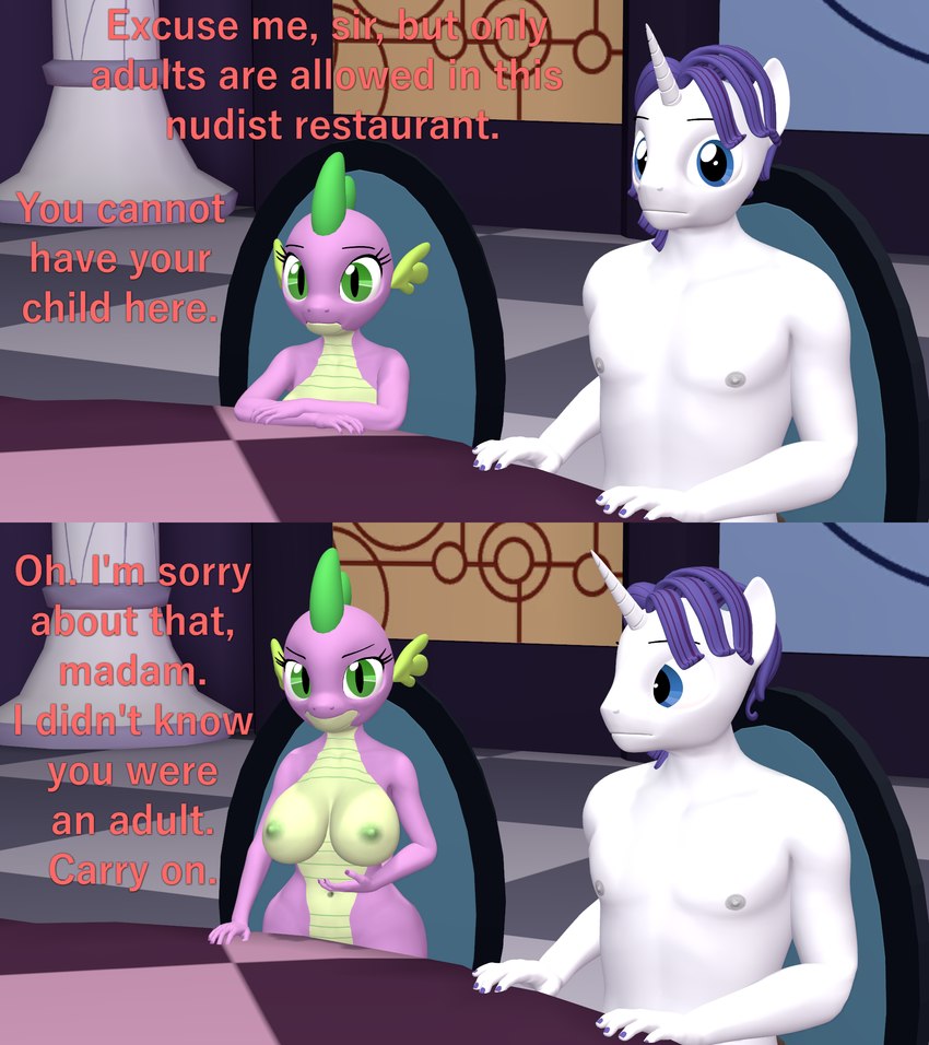 rarity and spike (friendship is magic and etc) created by papadragon69