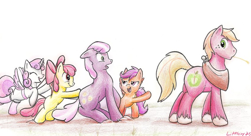 apple bloom, big macintosh, cheerilee, scootaloo, and sweetie belle (friendship is magic and etc)