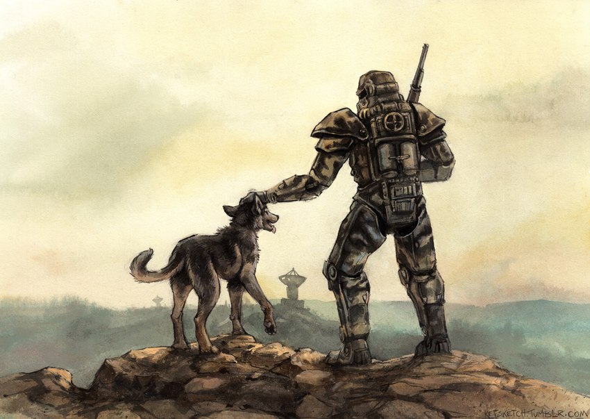 dogmeat and the lone wanderer (microsoft and etc) created by kenket