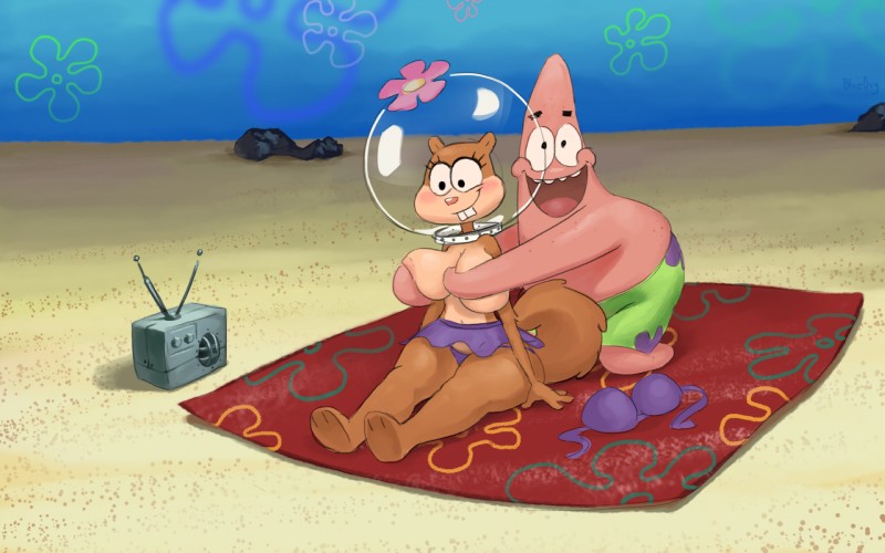 patrick star and sandy cheeks (spongebob squarepants and etc) created by bluedrg19