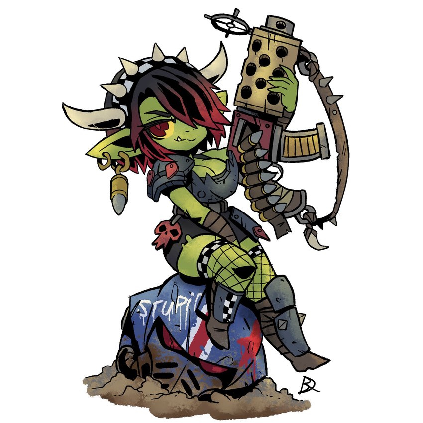 goff grot gal and ultramarine (warhammer (franchise) and etc) created by kabewski